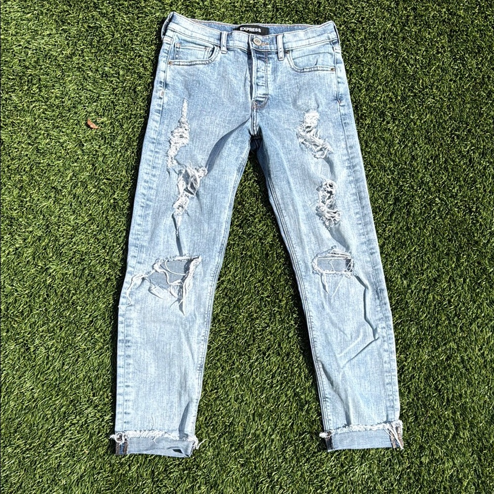 Excellent used condition Express Vintage Skinny HR Distressed Jeans Size 00